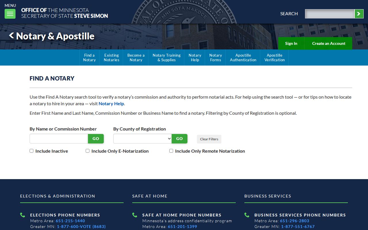 Winona residents directory Minnesota notary commission search